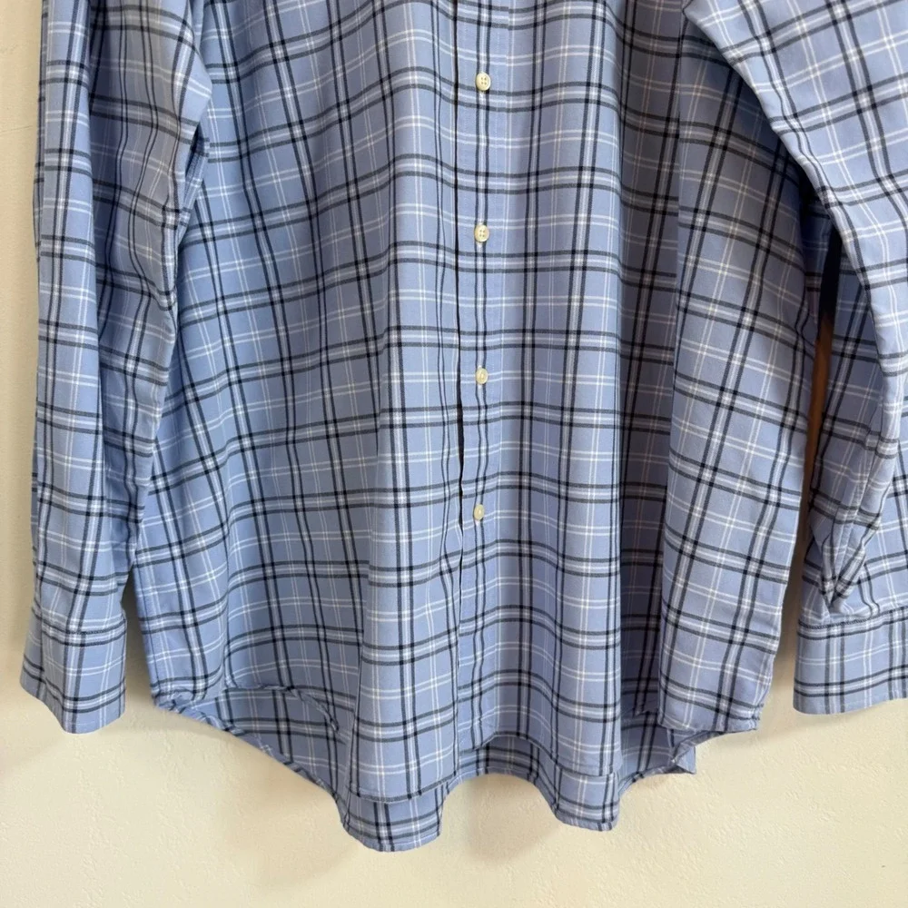 Polo Ralph Lauren Button Down Shirt Blue Plaid Preppy Classic Big Tall 2 XL